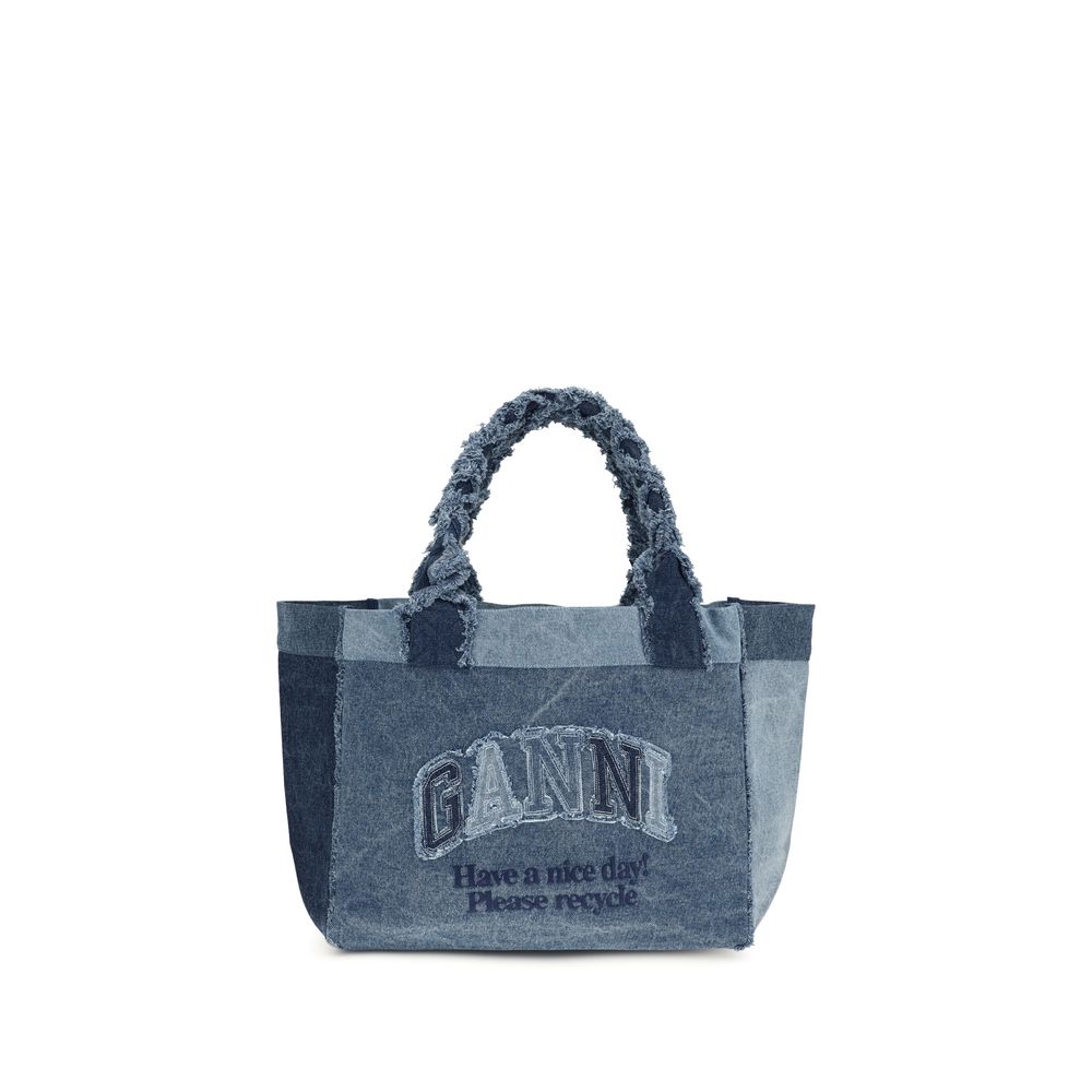 Ganni Blue Cotton Handbag